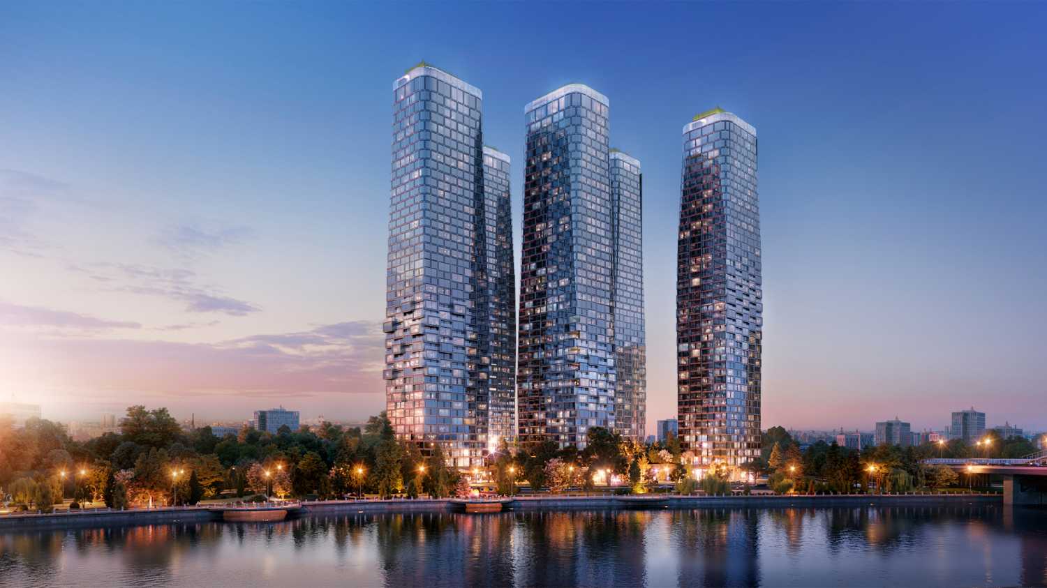 River Park Towers Кутузовский — комплекс из 5 небоскрёбов премиум-класса на набережной Москва-реки